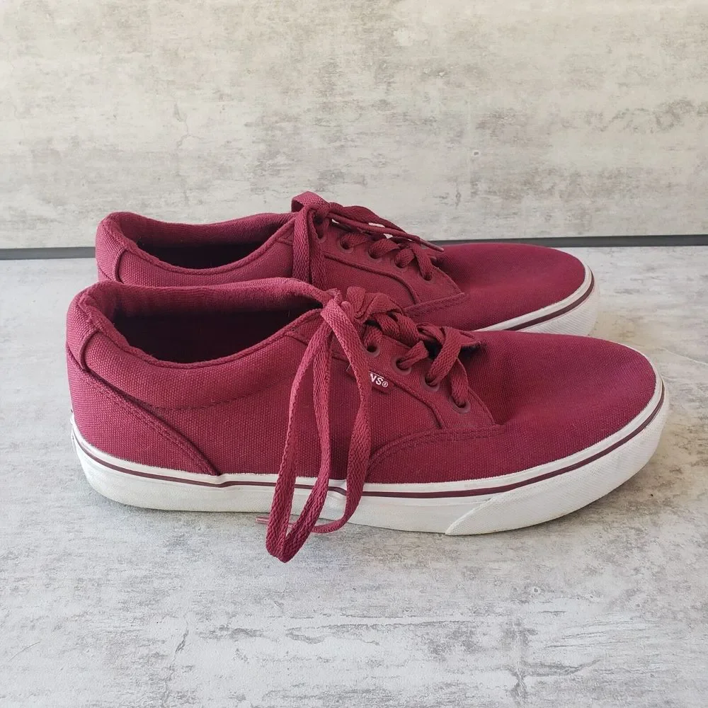 VANS Off The Wall Authentic Classic Low Canvas Shoes Maroon Red Mens‎ Size 7
